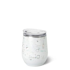 Swig White Iridescent Stemless Tumbler with Lid
